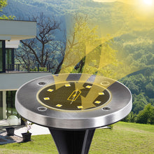 Load image into Gallery viewer, Cowin 8 Pack Solar Ground Lights 8 LED Solar Lights Outdoor Solar Powered Garden Lights Waterproof in-Ground Disk Lights for Patio Pathway Garden Lawn Yard Driveway Deck Walkway
