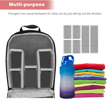 Load image into Gallery viewer, Movsou Camera Bag Nylon Camera Backpack Waterproof 13" X 11" X 5" for DSLR Cameras, Lens and Accessories Black Grey
