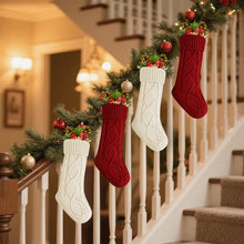 Load image into Gallery viewer, Movsou 4PACK Christmas Stockings, Knitted Stocking for Holiday Christmas Party Family Decorations (Red White)
