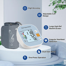 Load image into Gallery viewer, Blood Pressure Monitor for Home Use - Automatic BP Machine with Large Backlit Display High Accuracy for 2 Users with 22-42cm Arm Cuff &amp; Storage Bag, Blue
