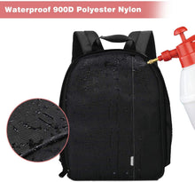 Load image into Gallery viewer, Movsou Camera Bag Nylon Camera Backpack Waterproof 13" X 11" X 5" for DSLR Cameras, Lens and Accessories Black Grey
