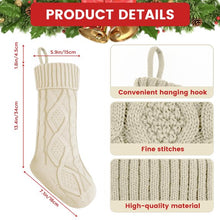 Load image into Gallery viewer, Movsou 4PACK Christmas Stockings, Knitted Stocking for Holiday Christmas Party Family Decorations (White)
