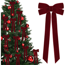 Load image into Gallery viewer, Swfoer 12 Pcs Christmas Velvet Ribbon Bows for Gift Wrapping and Christmas Tree,Burgundy
