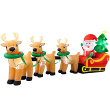 Load image into Gallery viewer, 13Ft Lighted Christmas Inflatables Santa Claus on Sleigh with 3 Reindeer &amp; Christmas Tree for Indoor Outdoor Home Holiday Decor
