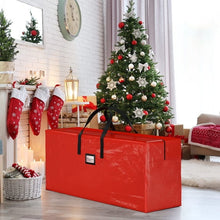 Load image into Gallery viewer, COWIN Christmas Tree Storage Bag Storage Container Fits up to 9 ft Disassembled Tree Zippered Bag with Carry Handles 65" x 15" x 30" Red
