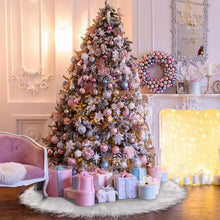 Load image into Gallery viewer, 48inch Christmas Tree Skirt Fur Xmas Tree Skirt Christmas Decorations Holiday Tree Ornaments Tree Mat Base Cover for Christmas Home Party Decorations, White
