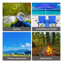 Load image into Gallery viewer, Kibhous Outdoor Foldable Double Chair ,Picnic Chairs and Fishing Chairs Camping Double Portable Camping Chairs Folding Beach Chair Additional Parasol Insulation Bag,Blue
