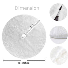 Load image into Gallery viewer, 48inch Christmas Tree Skirt Fur Xmas Tree Skirt Christmas Decorations Holiday Tree Ornaments Tree Mat Base Cover for Christmas Home Party Decorations, White
