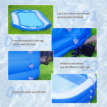 Load image into Gallery viewer, Cowin Inflatable Swimming Pool for Kids Adults, 120" x 72" x 22" Blow up Pool, Family Inflatable Swimming Pools for Backyard, Blue
