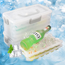 Load image into Gallery viewer, Ice Cube Trays with Lid and Bin, 4 Pack Easy Release Silicone Reusable Stackable with Covers for Freezer Cocktail Whiskey Coffee
