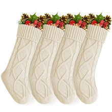 Load image into Gallery viewer, Movsou 4PACK Christmas Stockings, Knitted Stocking for Holiday Christmas Party Family Decorations (White)
