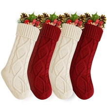 Load image into Gallery viewer, Movsou 4PACK Christmas Stockings, Knitted Stocking for Holiday Christmas Party Family Decorations (Red White)
