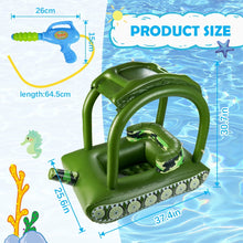 Load image into Gallery viewer, Funsmile Tank Pool Floats Inflatable Tank Pool Float with Canopy Kids Sunshade Tank Pool Floats Summer Fun Pool Beach Lake Game for kids
