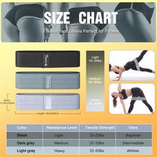 Load image into Gallery viewer, Resistance Bands for Legs and Butt Exercise Bands - Non Slip Elastic Booty Bands, 3 Levels Workout Bands Women Sports Fitness Band for Squat Glute Hip Training
