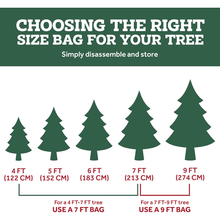 Load image into Gallery viewer, COWIN Christmas Tree Storage Bag Storage Container Fits up to 7.5 ft Disassembled Tree Zippered Bag with Carry Handles 50" x 16" x 20" Green
