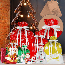 Load image into Gallery viewer, COWIN Christmas Drawstring Gift Bags Assorted Sizes, 34Pack Bulk Holiday Wrapping Bags, Reusable Xmas Presents Bags, Suitable as Favor &amp; Goody Bags in Small/Medium/Large/Extra Large/Huge Sizes
