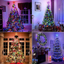 Load image into Gallery viewer, Christmas Tree Topper Lights,7.6"Star Tree Topper with 20 modes,Color Changing Treetop,Outdoor Indoor Fairy Light With Remote Control,RGB Tree Topper for Holiday or Home Decor
