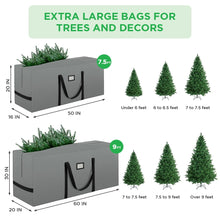 Load image into Gallery viewer, Swfoer 9 ft Christmas Tree Storage Bag for Artificial Xmas Holiday Trees,Waterproof Christmas Bags with Reinforced Handles Strong Zipper, Grey
