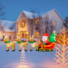 Load image into Gallery viewer, 13Ft Lighted Christmas Inflatables Santa Claus on Sleigh with 3 Reindeer &amp; Christmas Tree for Indoor Outdoor Home Holiday Decor

