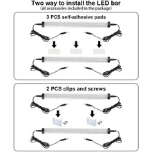 Load image into Gallery viewer, Kibhous 6 Pcs LED Under Cabinet Lights Rigid Bar Kit, Can Plugged or Directly Connected to an LED Driver, Super Bright Connectable Lighting Strip Suitable for Kitchen Cabinets, Counters, Cold White
