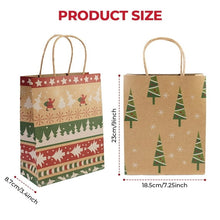 Load image into Gallery viewer, COWIN 12 Pack Christmas Gift Bags Christmas Kraft Gift Bags Paper Goody Gift Christmas Gift
