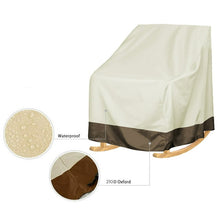 Load image into Gallery viewer, 2 Pcs Outdoor Rocker Patio Chair Cover, 420D Waterproof, Furniture Protector Weather &amp; UV Resistant, Beige
