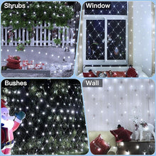 Load image into Gallery viewer, 12ft x 5ft 360 LED White Christmas Net Lights,8 Modes Bush Mesh Lights Connectable,with Timer Waterproof for Christmas Indoor Outdoor Holiday Lighting Decorations
