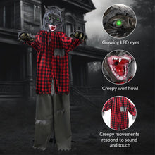 Load image into Gallery viewer, 5Ft Standing Werewolf Large Halloween Decorations Outdoor Scary Decorations Halloween Motion Activated Werewolf with LED Eyes &amp; Sound
