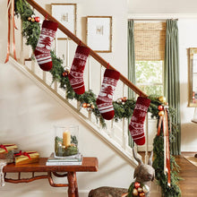 Load image into Gallery viewer, COWIN 4 Pieces 18" Knit Christmas Stockings Reindeer Christmas Tree Snowflakes Knitted Stocking Christmas Ornaments Hanging Rustic Stocking Decorations Tree
