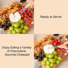 Load image into Gallery viewer, Yibidys Charcuterie Boards Cheese Board Set, Small Charcuterie Board Bamboo Cheese Board with Slide-Out Drawer, House Warming Gifts New Home, Wedding Gifts for Couple, Bridal Shower Gift
