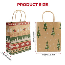 Load image into Gallery viewer, COWIN 24Pack Christmas Gift Bags Christmas Kraft Gift Bags Paper Goody Gift Christmas Gift 9 x 7.3 x 3.3in
