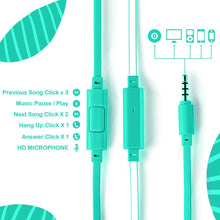 Load image into Gallery viewer, Funsmile Kids Headphones Wired Headphones for Kids with 3.5 MM Foldable On-Ear Headse Kids Headphones for Smartphone Tablet Computer MP3 / 4 Green
