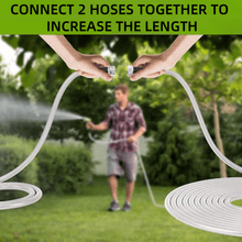 Load image into Gallery viewer, Garden Hose 50 FT,304 Stainless Steel Heavy Duty Water Hose with 7 Function Nozzles No-Kink Rust Proof for Yard Outdoor
