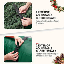 Load image into Gallery viewer, COWIN Rolling Christmas Tree Storage Bag, Fits Up to 7.5 ft Christmas Trees, with 2 Swivel Wheels and Reinforced Carry Handles, 600D Oxford Fabric Christmas Tree Bag, Green
