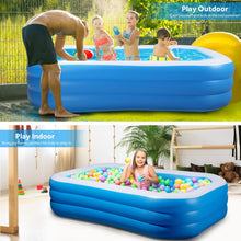 Load image into Gallery viewer, Cowin Inflatable Swimming Pool for Kids Adults, 120" x 72" x 22" Blow up Pool, Family Inflatable Swimming Pools for Backyard, Blue
