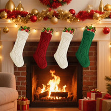 Load image into Gallery viewer, Movsou 4PACK Christmas Stockings, Knitted Stocking for Holiday Christmas Party Family Decorations (Red White Green)
