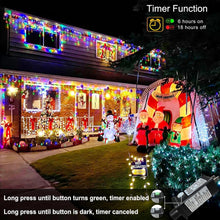 Load image into Gallery viewer, Christmas Icicle Lights String Lights 34ft 400 LED 8 Modes Waterproof Timer for Holiday Party Wedding, Multicolor
