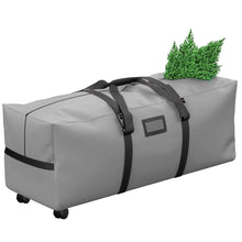 Load image into Gallery viewer, COWIN Rolling Christmas Tree Storage Bag, Fits Up to 9 ft Christmas Trees, 600D Oxford Fabric Christmas Tree Bag with 2 Swivel Wheels, Gray
