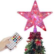Load image into Gallery viewer, Christmas Tree Topper Lights,7.6"Star Tree Topper with 20 modes,Color Changing Treetop,Outdoor Indoor Fairy Light With Remote Control,RGB Tree Topper for Holiday or Home Decor
