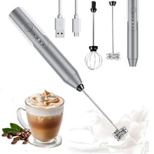 Load image into Gallery viewer, Uncahome Milk Frother Wand Drink Mixer - Handheld Milk Frother Electric Whisk - Easy-Clean Stainless Steel Frother Wand &amp; Mini Blender - Electric Coffee Frother for Milk Coffee Lattes
