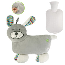 Load image into Gallery viewer, Silensys Rubber Hot Water Bottle with Cute Stuffed Animal Cover 800ml Warm Water Bag for Relieve Pain Warmer Menstrual Pain Puppy
