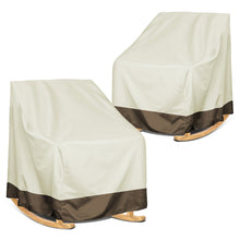 Load image into Gallery viewer, 2 Pcs Outdoor Rocker Patio Chair Cover, 420D Waterproof, Furniture Protector Weather &amp; UV Resistant, Beige
