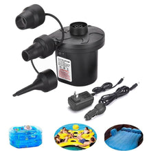 Load image into Gallery viewer, Swtroom Air Pump with 3 Nozzles Electric Air Pump Portable Quick-Fill Inflator Pumps for Air Mattress Beds, Airbed, Inflatable Pool Float, Black
