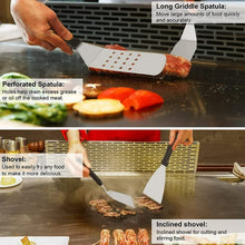Load image into Gallery viewer, Swtroom Griddle Accessories Kit, 14Pcs BBQ Griddle Kit, Flat Top Grill Accessories for Outdoor Grill, Professional BBQ Grill Tools Set for Outdoor BBQ &amp; Teppanyaki and Camping
