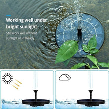 Load image into Gallery viewer, Cowin Solar Bird Bath Fountain Pump, Solar Fountain with 4 Nozzle, Free Standing Floating Solar Powered Water Fountain Pump for Bird Bath, Garden, Pond, Pool, Outdoor
