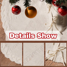 Load image into Gallery viewer, Movsou White Knitted Christmas Tree Skirt, 36 In White Cable Knit Christmas Tree Mat Rustic Farmhouse Home Decorations Xmas Holiday Party Decor
