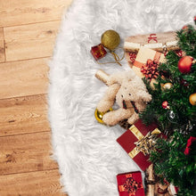 Load image into Gallery viewer, 48inch Christmas Tree Skirt Fur Xmas Tree Skirt Christmas Decorations Holiday Tree Ornaments Tree Mat Base Cover for Christmas Home Party Decorations, White
