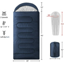 Load image into Gallery viewer, Maraawa Sleeping Bags for Adults Backpacking Lightweight Waterproof- Cold Weather Sleeping Bag for Girls Boys Mens for Warm Camping Hiking Outdoor Travel with Compression Bags , Royal Blue
