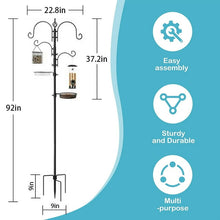 Load image into Gallery viewer, Aedavey 4-Hook Bird Feeding Station Bird Feeding Station Kit 92 Inches Steel Tall Bird Feeder Poles with Bird Bath, Mesh Tray Suet Feeder
