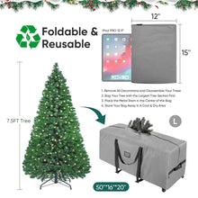 Load image into Gallery viewer, COWIN Rolling Christmas Tree Storage Bag, Fits Up to 7.5 ft Christmas Trees, 600D Oxford Fabric Christmas Tree Bag with 2 Swivel Wheels, Gray
